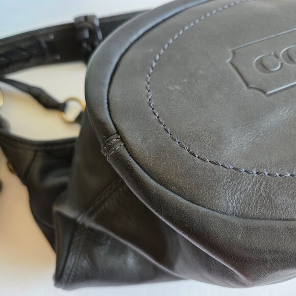 EUC Coach Legacy Bleecker Tattersall Large Leather Duffle #11423 in Navy - Picture 6 of 16